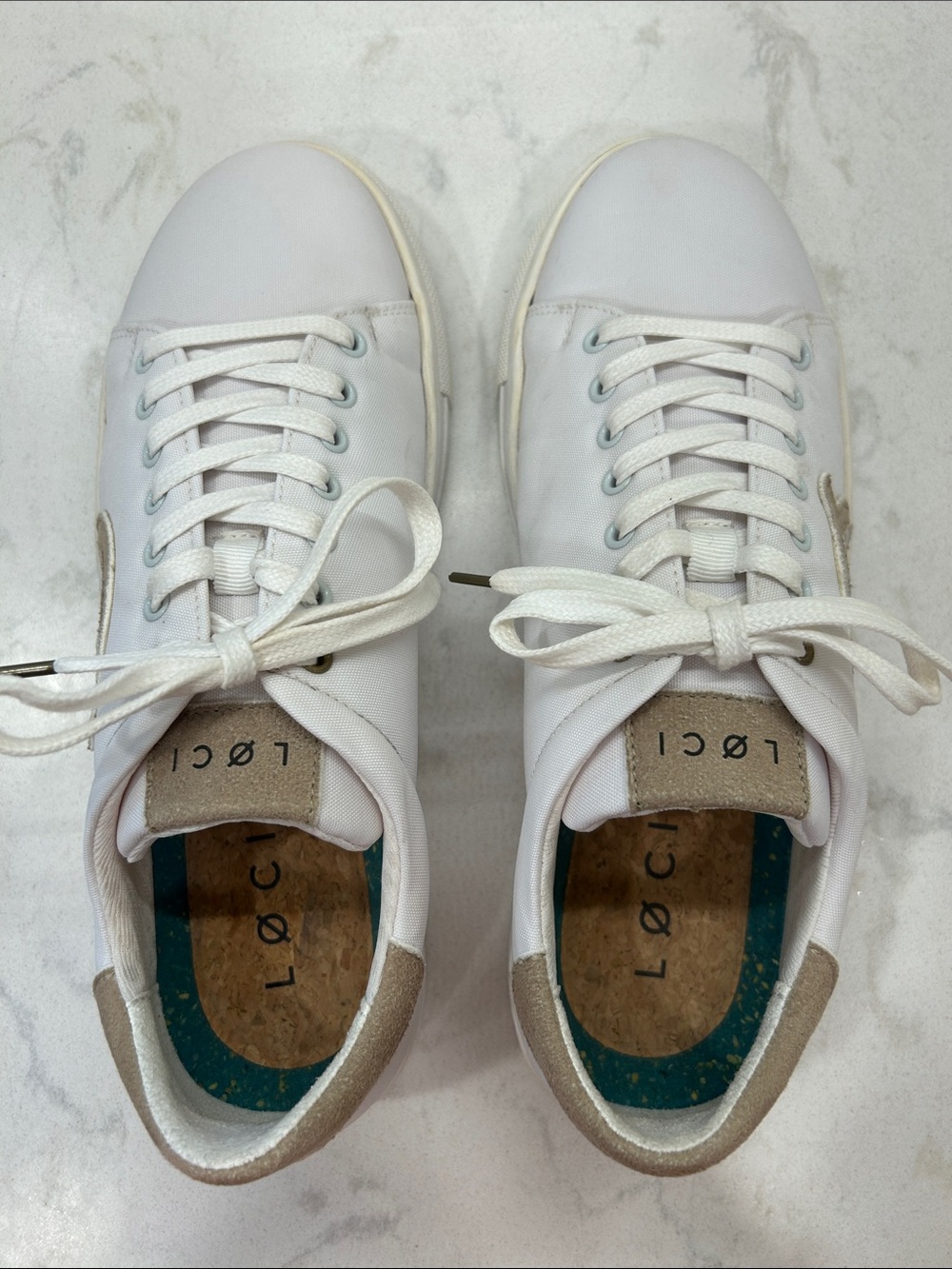 LØCI Nine sneakers White Leather Look Low Top Women’s Neutral Minimalist Casual - Picture 5 of 16
